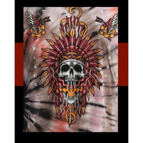 Affliction Black Label Rhinestone Fire Breather Men Tee Size S - Picture 6 of 9